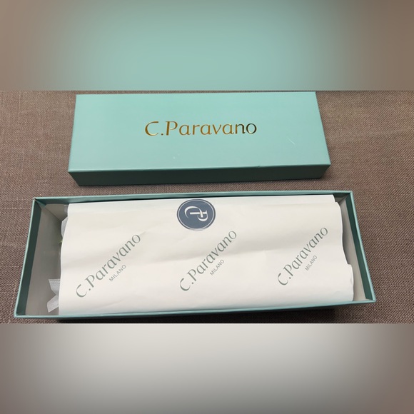 C.Paravano Navy Velvet Pointed Toe Flats Square Buckle Womens 9.5 New - Picture 6 of 7